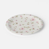 Bunny Pink Floral Baby shower Papier Bord (Gekanteld)