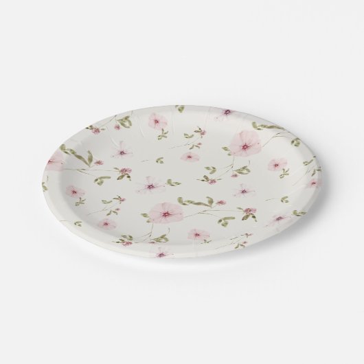 Bunny Pink Floral Baby shower Papier Bord (Gekanteld)