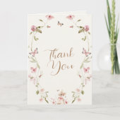 Bunny Pink Floral Meisje Baby shower Dank u kaart (Voorkant)
