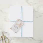 Bunny Pink Floral Verjaardag Bedankt cadeau Label Cadeaulabel (Met Touw)