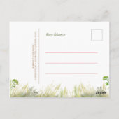 Bunny Pink Floral Verjaardag Dank u Briefkaart (Achterkant)