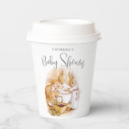 Bunny Pink Girl Baby shower Papieren Bekers