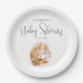 Bunny Pink Girl Baby shower Papieren Bordje