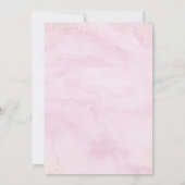 Bunny Pink Gold Floral Girl Baby shower Uitnodigin Kaart (Achterkant)