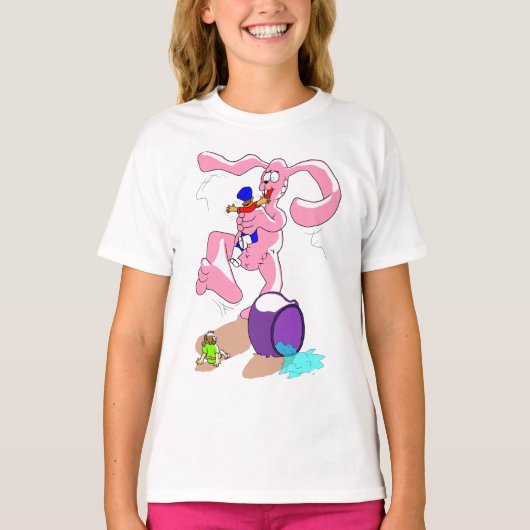 Bunny Pink Hop T-shirt (Voorkant)