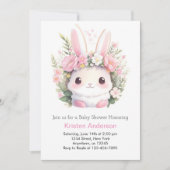 Bunny Pink Meadow Blissful Meisje Baby shower Kaart (Voorkant)