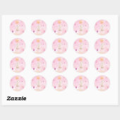 Bunny Pink Waterverf Baby shower Stickers (Vel)