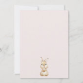 Bunny Pink Wildflowers Krans Baby shower Kaart (Achterkant)
