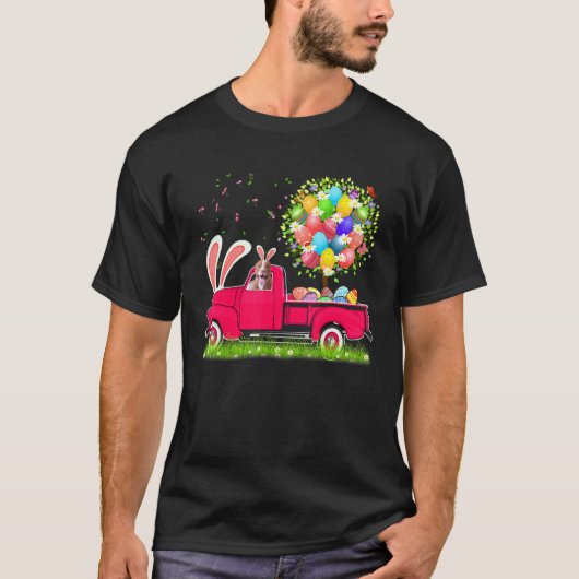 Bunny Pit Bull Happy Easter Tree T-shirt (Voorkant)