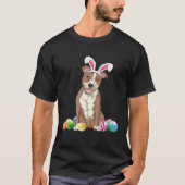 Bunny Pitbull Dog Easter Happy Easter Pitbull T-shirt (Voorkant)