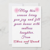 Bunny Playing Violine Christmas Flat Holiday Card Feestdagenkaart (Achterkant)