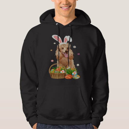 Bunny Poodle Dog & Easter Egg Basket Easter Day Ki Hoodie (Voorkant)
