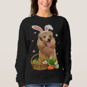 Bunny Poodle Dog & Easter Egg Basket Easter Day Ki Trui (Voorkant)