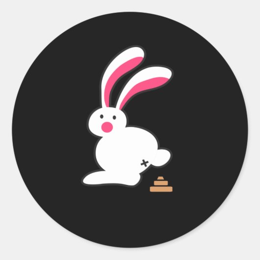 Bunny Poops Grappige Bunny Poop Leuk Konijn Ronde Sticker (Voorkant)