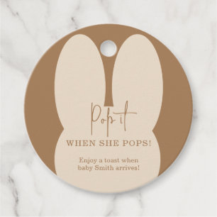 Bunny Pop het als ze baby shower pop Bedankjes Labels