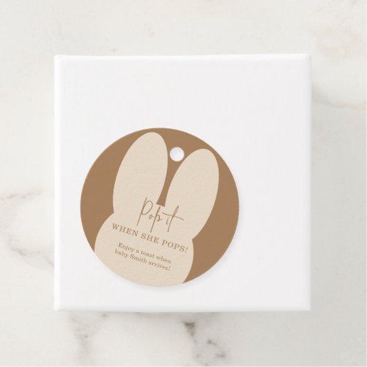 Bunny Pop het als ze baby shower pop Bedankjes Labels (In situ)