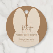 Bunny Pop het als ze baby shower pop Bedankjes Labels (Voorkant)