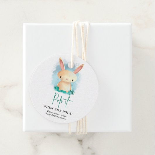 Bunny Pop het als ze baby shower pop Bedankjes Labels (In situ)