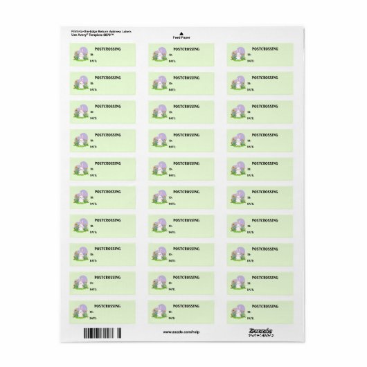 Bunny PostcrossOvering ID Labels (Full Sheet)