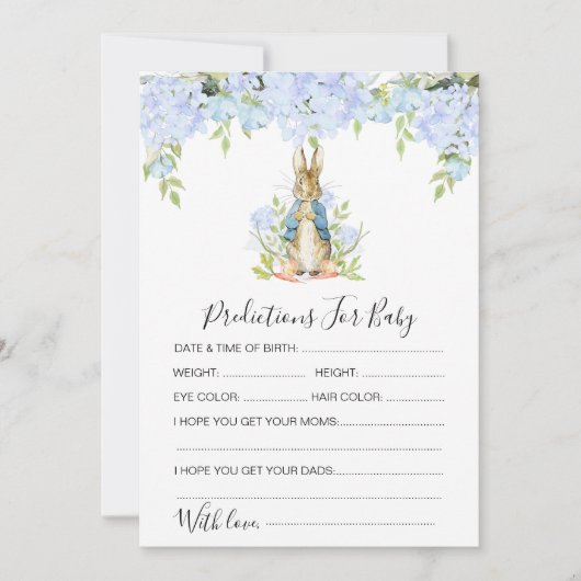 Bunny Predictions for Baby shower Game Invitation Kaart (Voorkant)