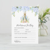 Bunny Predictions for Baby shower Game Invitation Kaart (Staand voorkant)