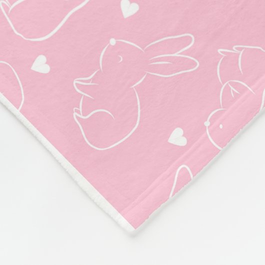 Bunny Print Fleece Deken (Hoek)