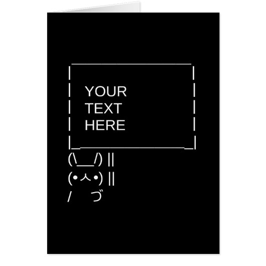 Bunny Protest Sign/ ASCII Text Art (Voorkant)