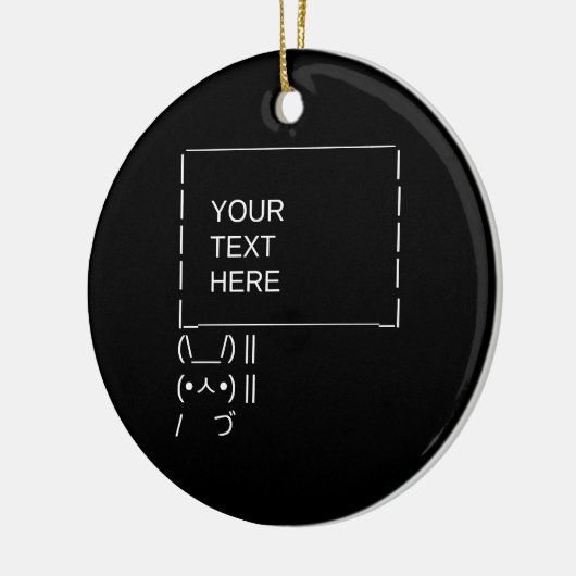 Bunny Protest Sign/ ASCII Text Art Keramisch Ornament (Links)