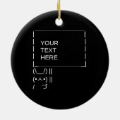 Bunny Protest Sign/ ASCII Text Art Keramisch Ornament (Achterkant)