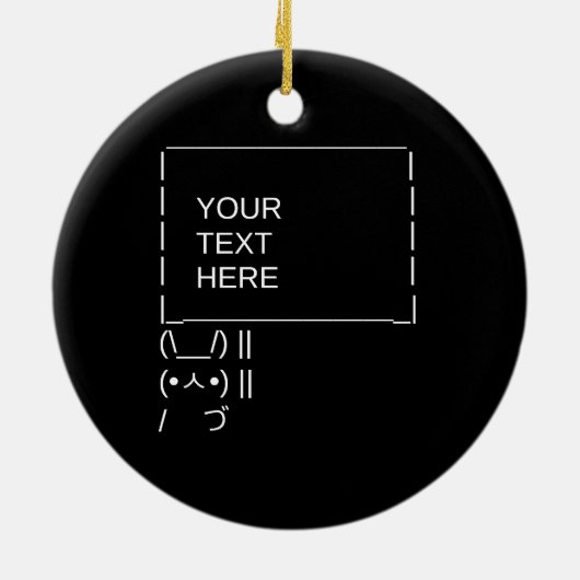 Bunny Protest Sign/ ASCII Text Art Keramisch Ornament (Achterkant)