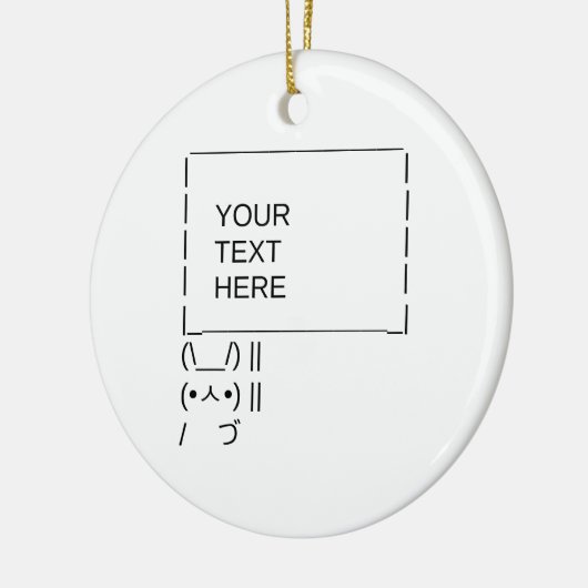 Bunny Protest Sign/ ASCII Text Art Keramisch Ornament (Links)