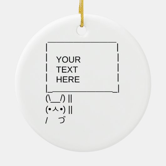 Bunny Protest Sign/ ASCII Text Art Keramisch Ornament (Achterkant)
