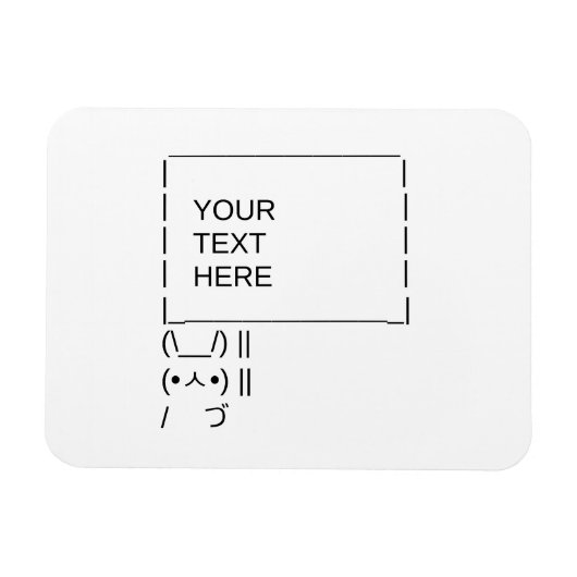 Bunny Protest Sign/ ASCII Text Art Magneet (Horizontaal)