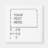 Bunny Protest Sign/ ASCII Text Art Magneet (Voorkant)