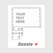 Bunny Protest Sign/ ASCII Text Art Sticker (Vel)