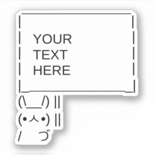 Bunny Protest Sign/ ASCII Text Art Sticker