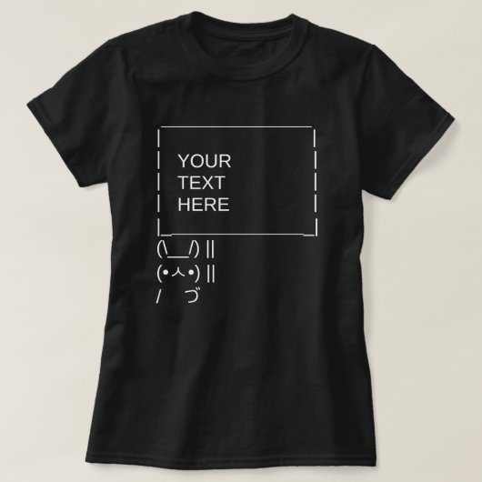 Bunny Protest Sign/ ASCII Text Art T-shirt (Design voorkant)