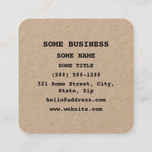 Bunny Protest Sign/ ASCII Text Art Vierkante Visitekaartje (Achterkant)