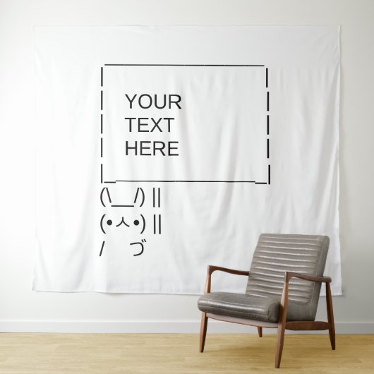 Bunny Protest Sign / Customizable ASCII Text Art Wandkleed (In Situ (horizontaal))