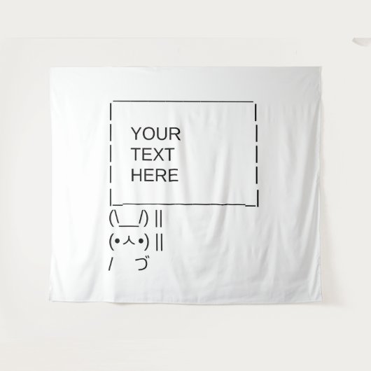 Bunny Protest Sign / Customizable ASCII Text Art Wandkleed (Voorkant (horizontaal))