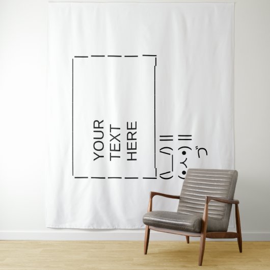 Bunny Protest Sign / Customizable ASCII Text Art Wandkleed (In situ)