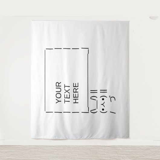 Bunny Protest Sign / Customizable ASCII Text Art Wandkleed (Voorkant)