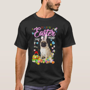 Bunny Pug Happy Paaseieren T-shirt