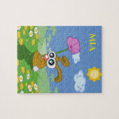 Bunny puzzle met gepersonaliseerde naam. legpuzzel (Horizontaal)