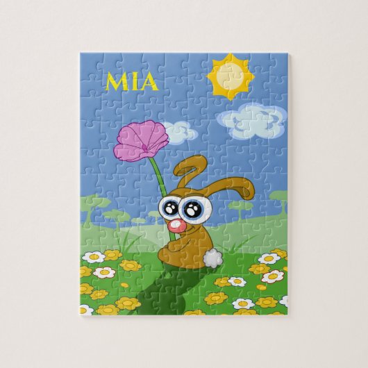 Bunny puzzle met gepersonaliseerde naam. legpuzzel (Verticaal)