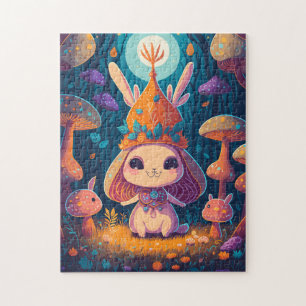 Bunny Queen Fantasy Bos Illustratie Legpuzzel