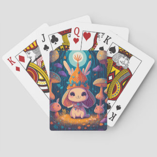 Bunny Queen Fantasy Bos Illustratie Pokerkaarten