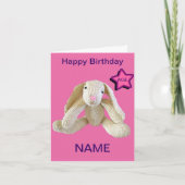Bunny Rabbit Age Gepersonaliseerde Kaart dochter e (Voorkant)