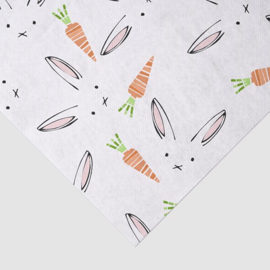 Bunny Rabbit and Carrot Pattern-papier Tissuepapier (Detail)