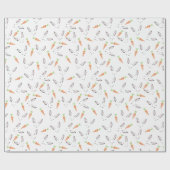 Bunny Rabbit and Carrot Pattern Wrapping Paper Cadeaupapier (Vlak)
